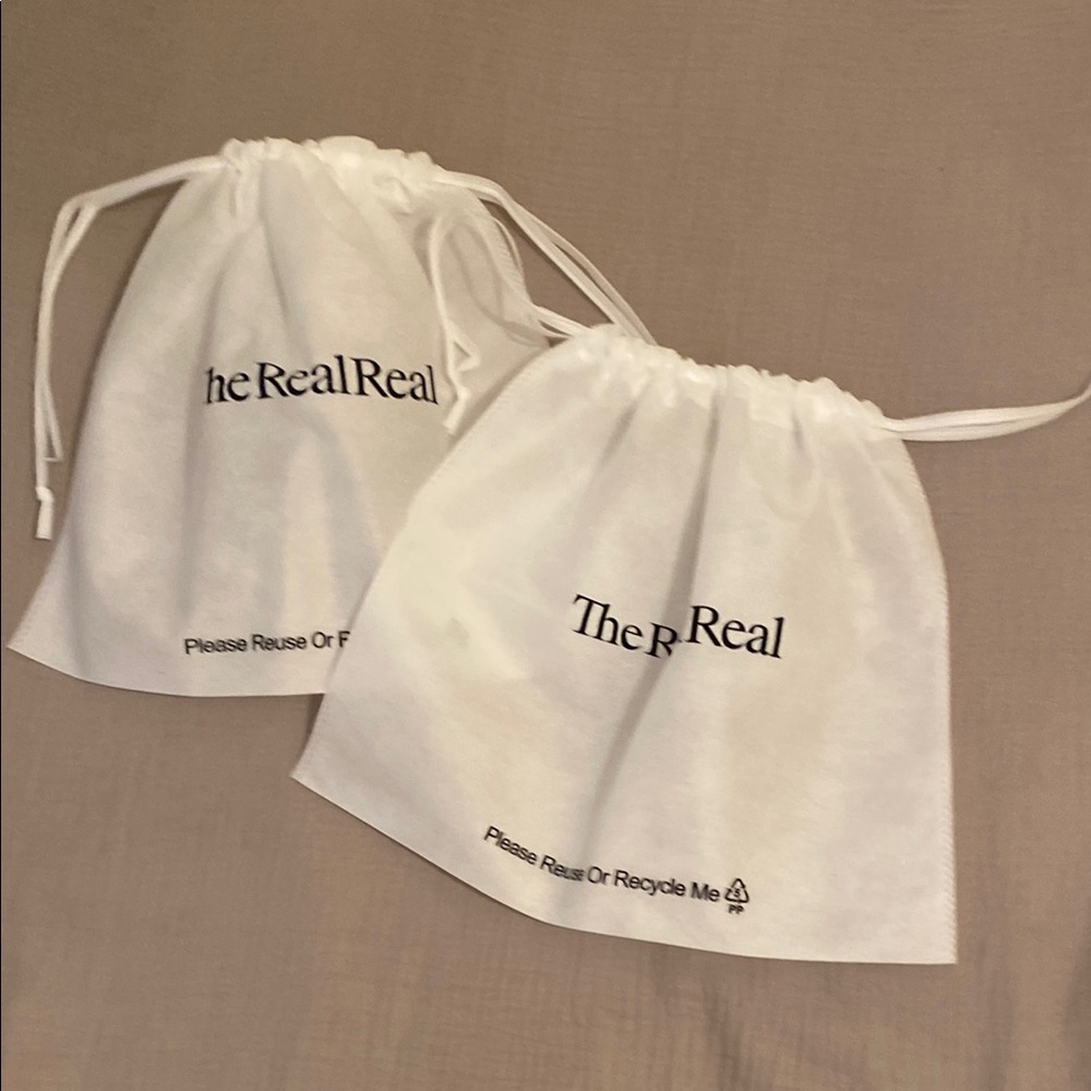 The RealReal White Drawstring Bags. Set